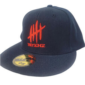 TREY SONGZ - CHAPTER V  Snapbak Hat Flat Bill Cap Black with Red Embroidery New
